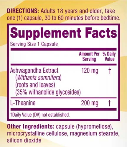 Neuriva Relax and Sleep Supplement Facts